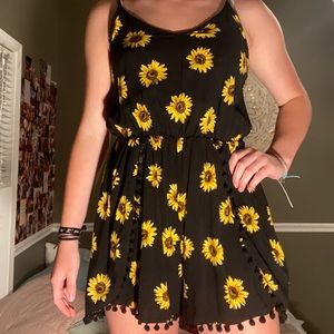 black sunflower romper